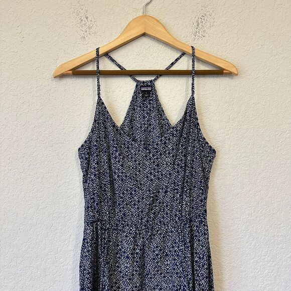 PATAGONIA Lost Wildflower Dress in Sunburst Crux Navy w Pockets Adjustable - Picture 2 of 11